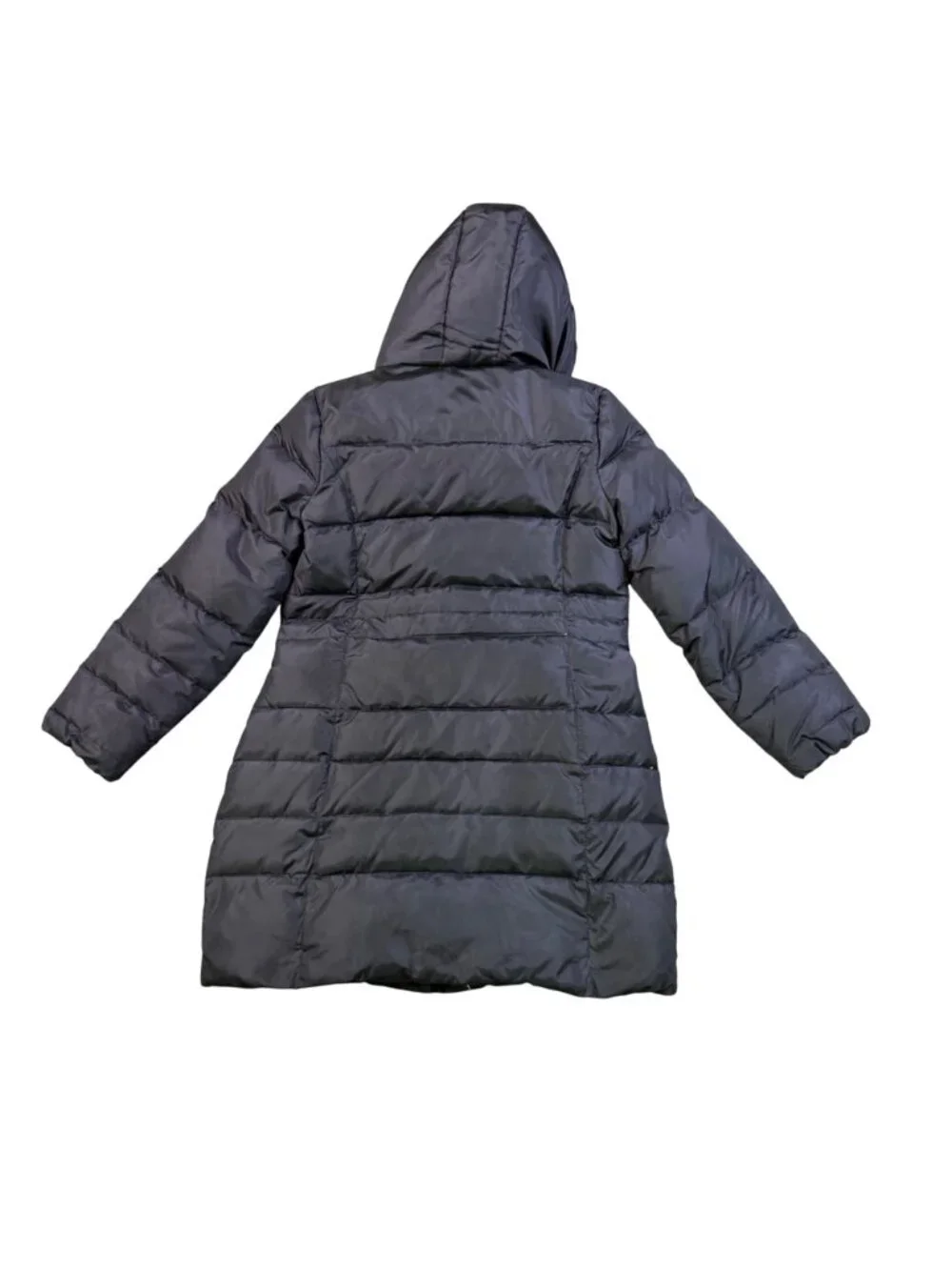 Michael Kors Womens Black Down Puffer Coat With Hood Polyester Size L